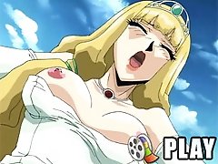 Blonde Anime Princess Gets Her Tight Virginhole Split Up By A Megacock