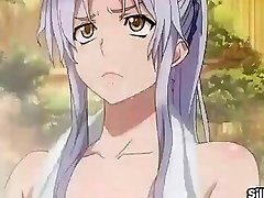 A Sexy Anime Girl With Large Breasts Engages In Sexual Activity In A Shower Stall